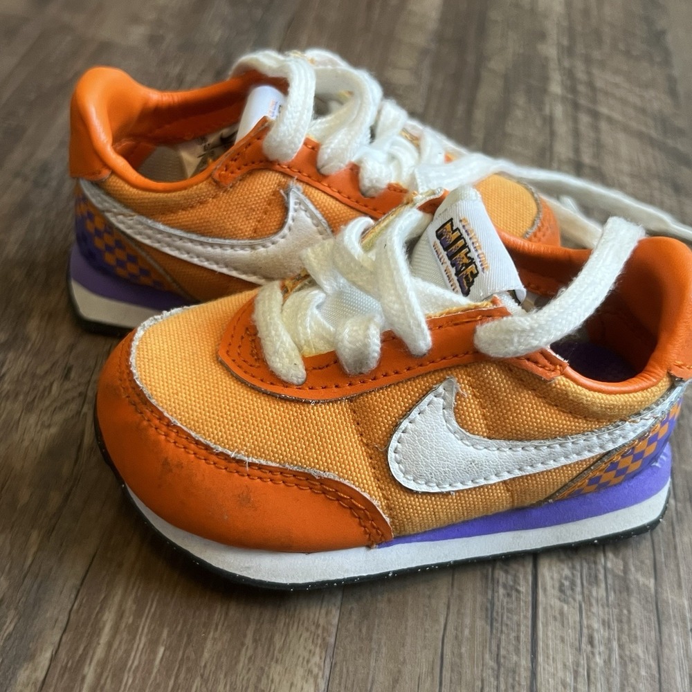 Nike Waffle Trainer 2 SE Orange/Purple Toddler Sneakers DJ8047-800- Size 4 C